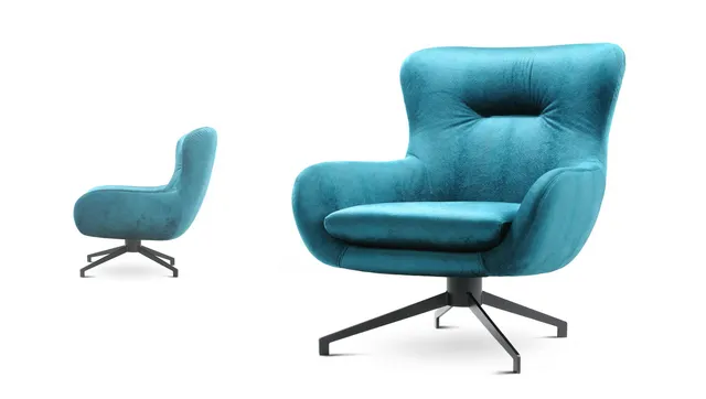 Profesionalna fotografija moderne fotelje za katalog i prodaju nameštaja