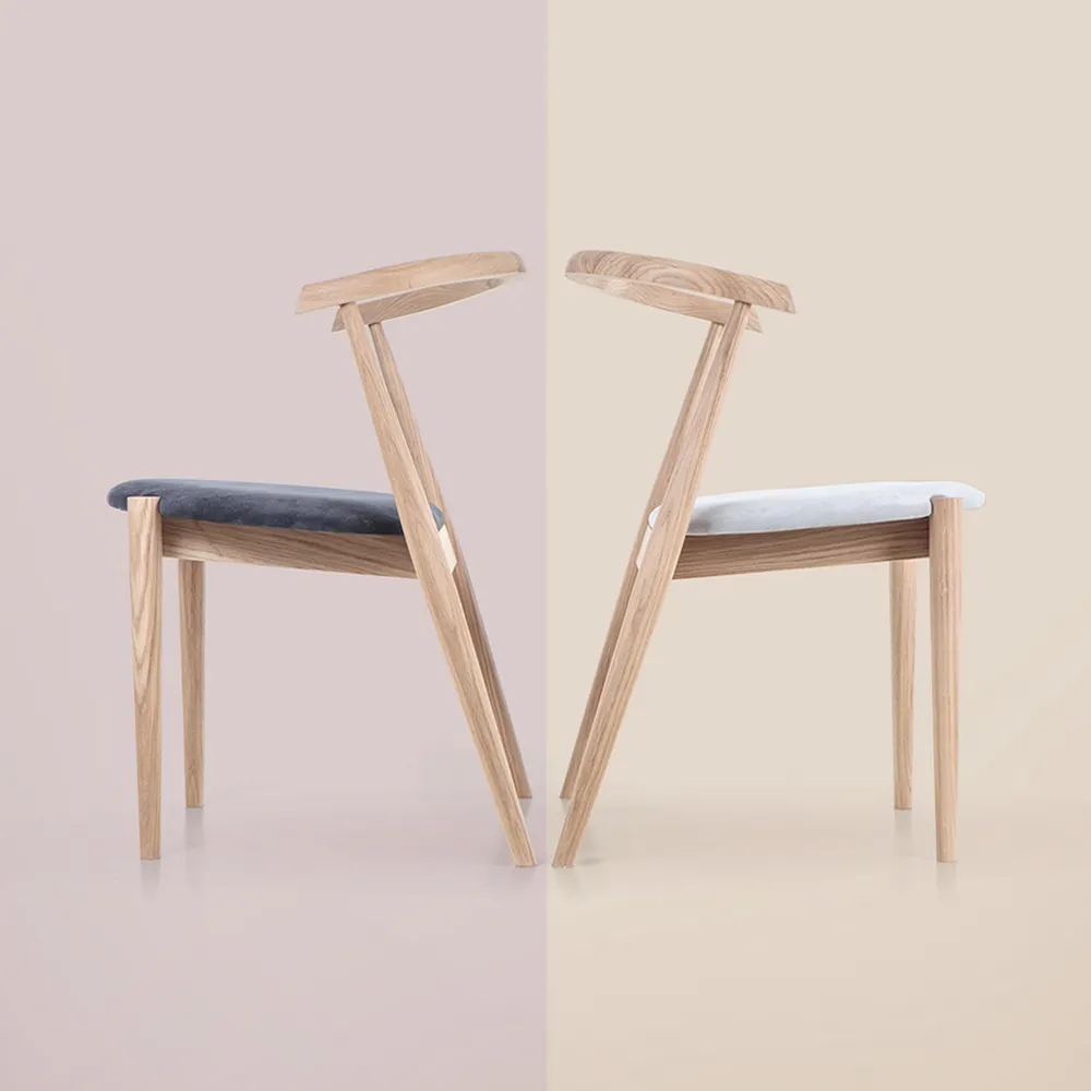 Profesionalna fotografija modernih drvenih stolica za katalog i prodaju nameštaja